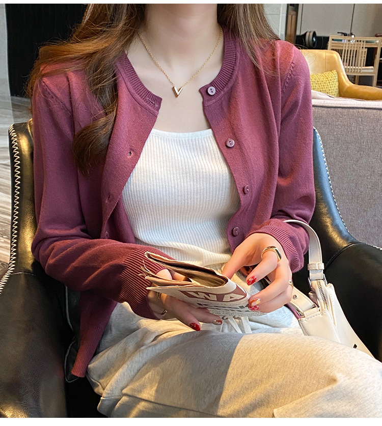 商品详情图_针织开衫外套女早秋上衣2022年新款春秋长袖黑色