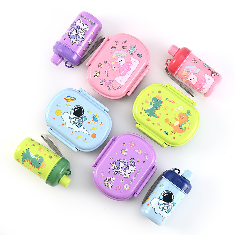 Postaje gratuito, caja de comidas, hervidor de agua, estudiantes y niños, dibujos animados lindos, caja de comidas portátil, tazas de agua potable directas para el hogar
