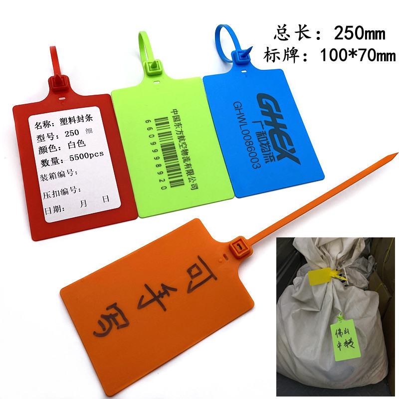 一次性塑料封条标签扣编织袋记号包裹标识挂牌快递物流吊牌挂签扣