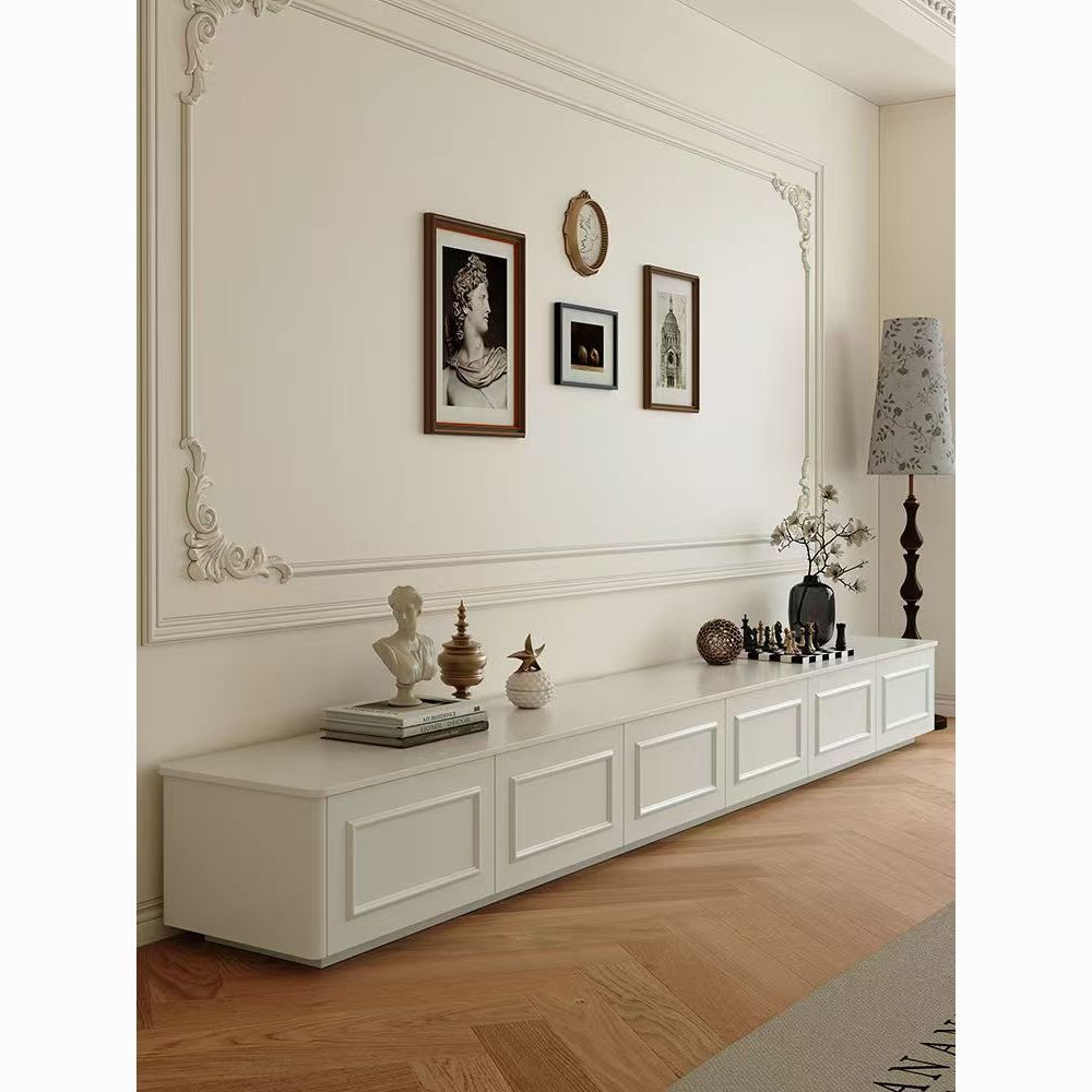 French-Style Light Luxury Retro Solid Wood French Tv Cabinet European-Style New Tv Cabinet Floor-Standing Tv Cabinet