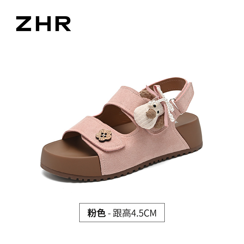Sandal xỏ ngón đế bệt nữ phong cách Hàn Quốc — FT81 Hồng