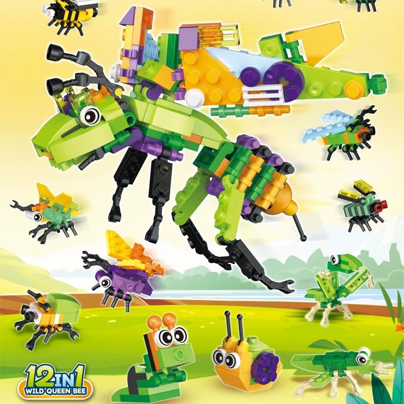 Маленькие частицы насекомых строительные блоки для мальчиков собрать игрушки развивающие модели для детей маленькие частицы головоломки подарок на день рождения