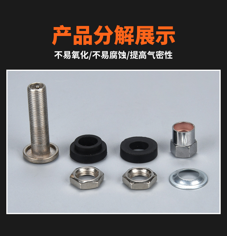Mike's Stainless Steel Valve Stem Is Made of Alloy Material, Sturdy and Durable, Explosion-Proof Tire Valve with Core for Vacuum Tires