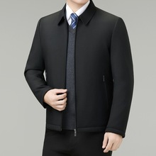 轻奢时尚短款羽绒服男中老年加厚保暖休闲外套商务大码夹克爸爸装