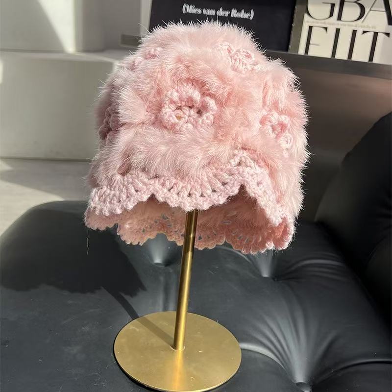 Single-sided hooked hat-pink
