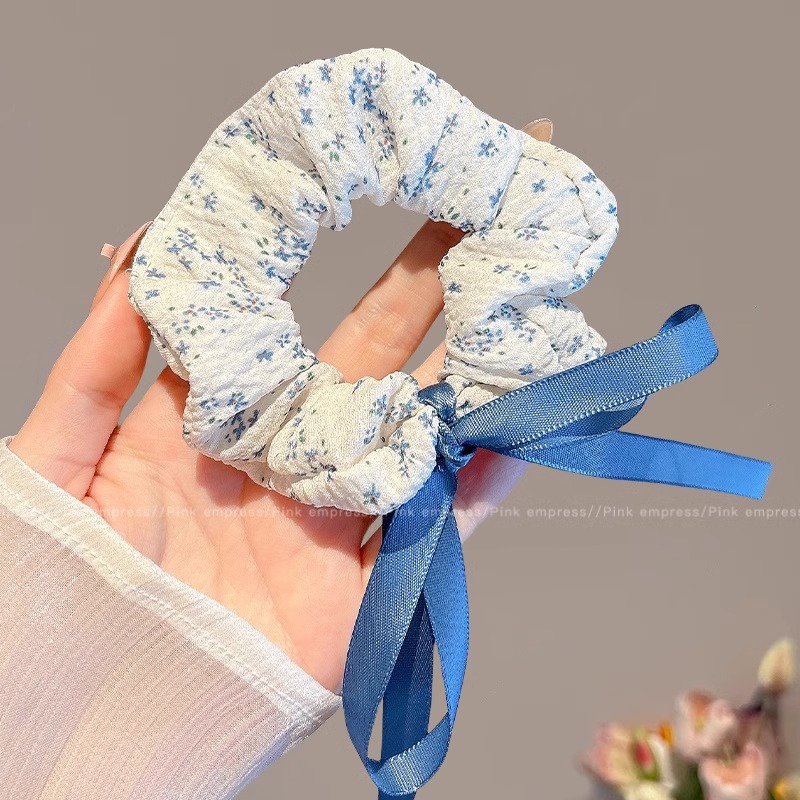 Nudo de encaje pequeño coreano, lazo para el cabello de intestino grueso, lazo de encaje de cola de caballo para mujer, cuerda para el cabello fresca, cuerda para el cabello de alto valor para niña