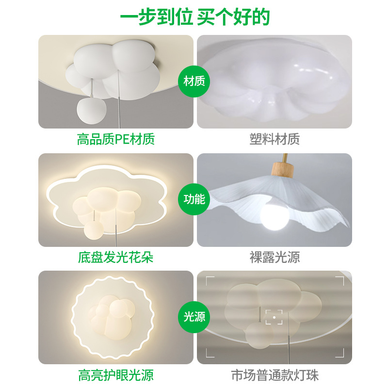 lámpara de techo del dormitorio moderna y simple viento crema luz de la habitación de niños niñas y niños nueva lámpara de techo de comedor 274L