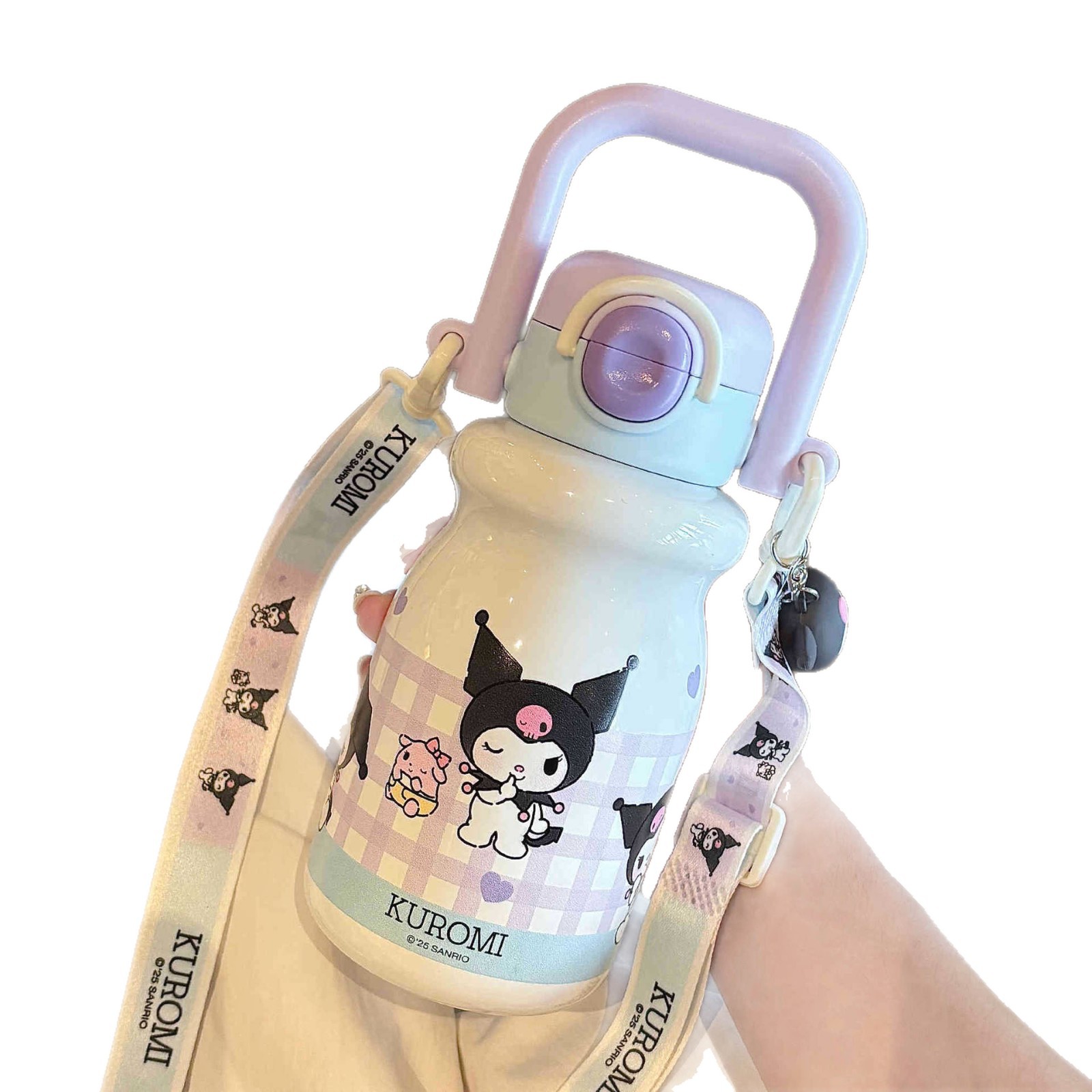 Taza de calor Kulomi para niñas escolares, taza de agua de paja de tramo inclinada especial para jardín de infantes, tetera de agua de estómago pequeño para bebés
