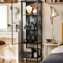 手办透明展示柜玻璃痛柜带锁铁皮收纳柜模型陈列柜RUDSTA鲁德斯塔