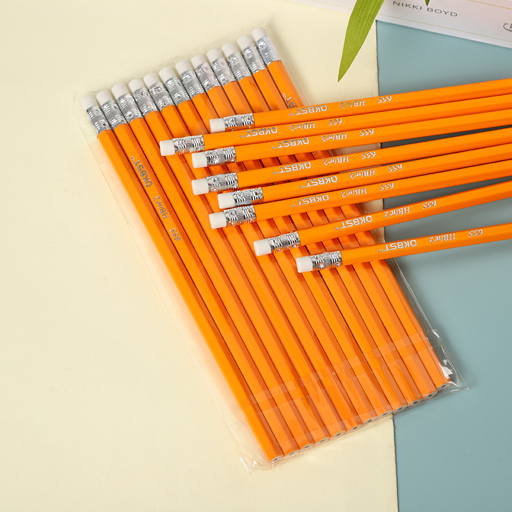 Lápiz amarillo estilo clásico de madera – lápiz HB para niños y estudiantes, paquete escolar al por mayor