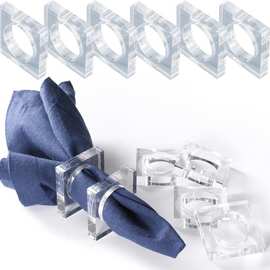 亚克力餐巾环婚礼派对装饰用餐巾环家庭聚会餐桌装饰方形餐巾架