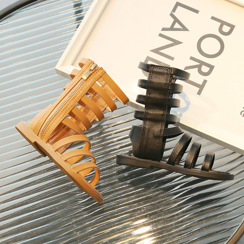  new summer style Korean style hollow children's Roman sandals open-toe trendy high-top sandals strapped small and medium-sized children's shoes