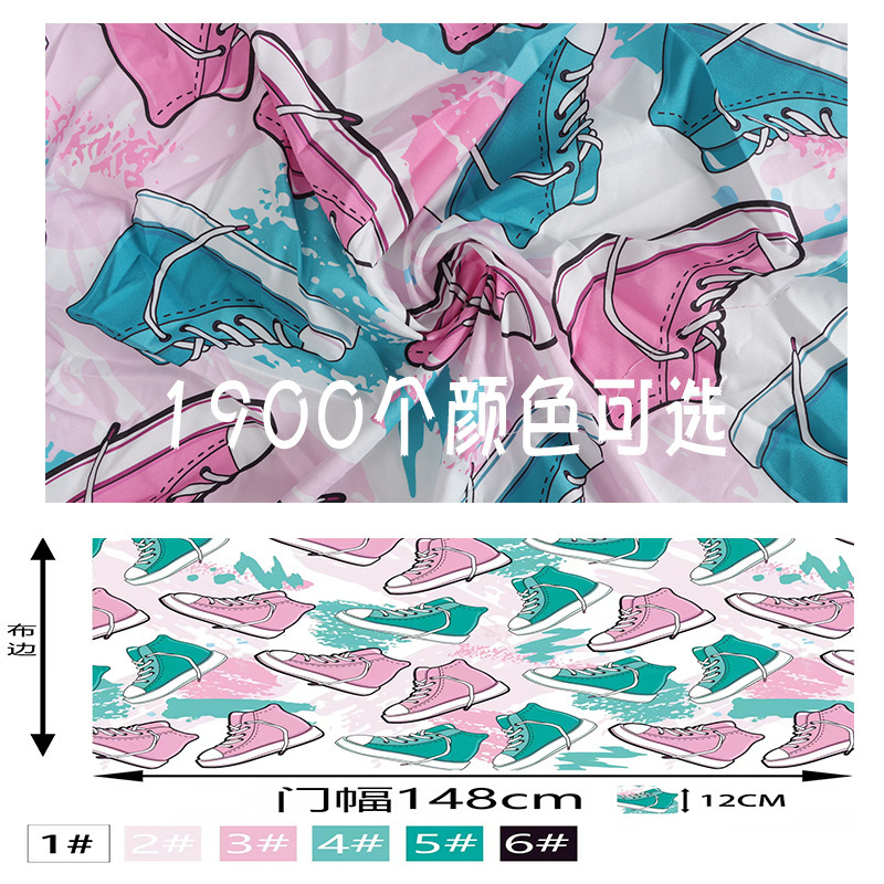 Free matching base fabric and color sneakers printed fabric satin chiffon