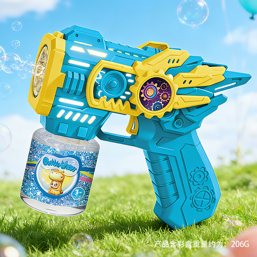 [Envío gratuito] en stock para niños delfín burbuja pistola juguete luz música eléctrica burbuja cámara 61 juguete