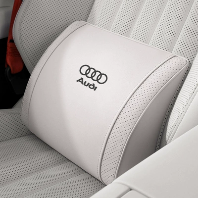 Headrest – Audi A3/A4L/A6L/A8/Q3/Q5/Q7/Q8 Car Headrest - small-k-velvet-off-white-audi-lumbar-support-1-piece