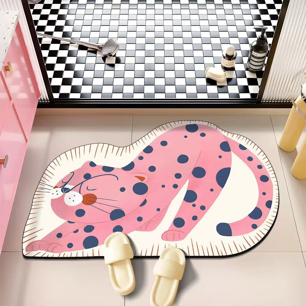 Розовая пантера мультфильм диатомовая грязь коврик для ванной комнаты коврик всасывающий коврик для ног