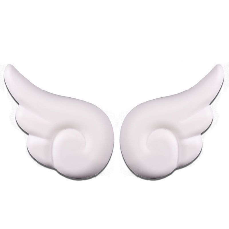 Motuoche Motorcycle Helmet Ears Wings Decoration Accessories (Auto Parts and Accessories) - angel-wings-white-pair