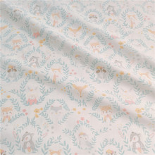 卡通小动物 2.35宽幅全棉斜纹床品面料 纯棉碎花宝宝床围布料批发
