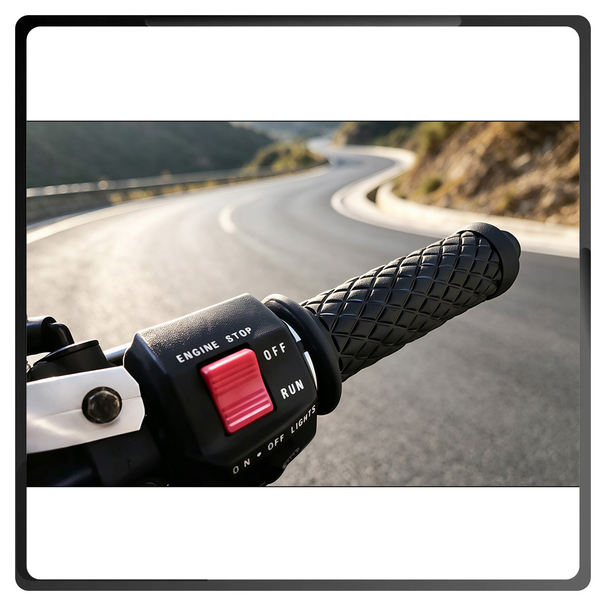 Vintage Universal Handlebar Grip for Off-Road Motorcycles, TPR Soft Rubber, Diamond-Shaped Handlebar Grip, for Scooter and Electric Vehicle Modification