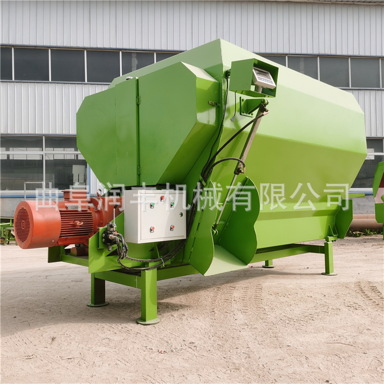 电动5方草捆混料机单轴玉米秸秆粉碎搅拌机全日粮TMR饲草混合机