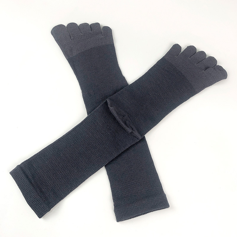 Silk Socks Men's Breathable Comfortable Knitted Silk Five-Finger Socks Solid Color High-Top Mulberry Silk Wool Socks