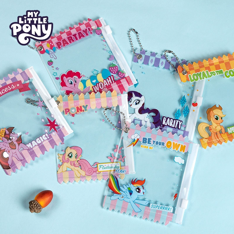 Держатель значка My Little Pony, шелковисто-прозрачный защитный чехол с цепочкой, 6 дизайнов