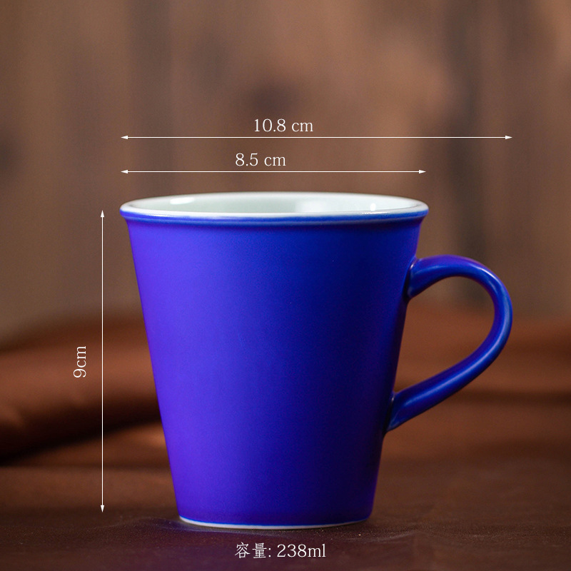 レトロな陶磁器のコーヒーカップの創意的な窯は耳のマグカップのシンプルな家庭用カップの事務カップの粗い陶器の濃縮のコップがあります。|undefined