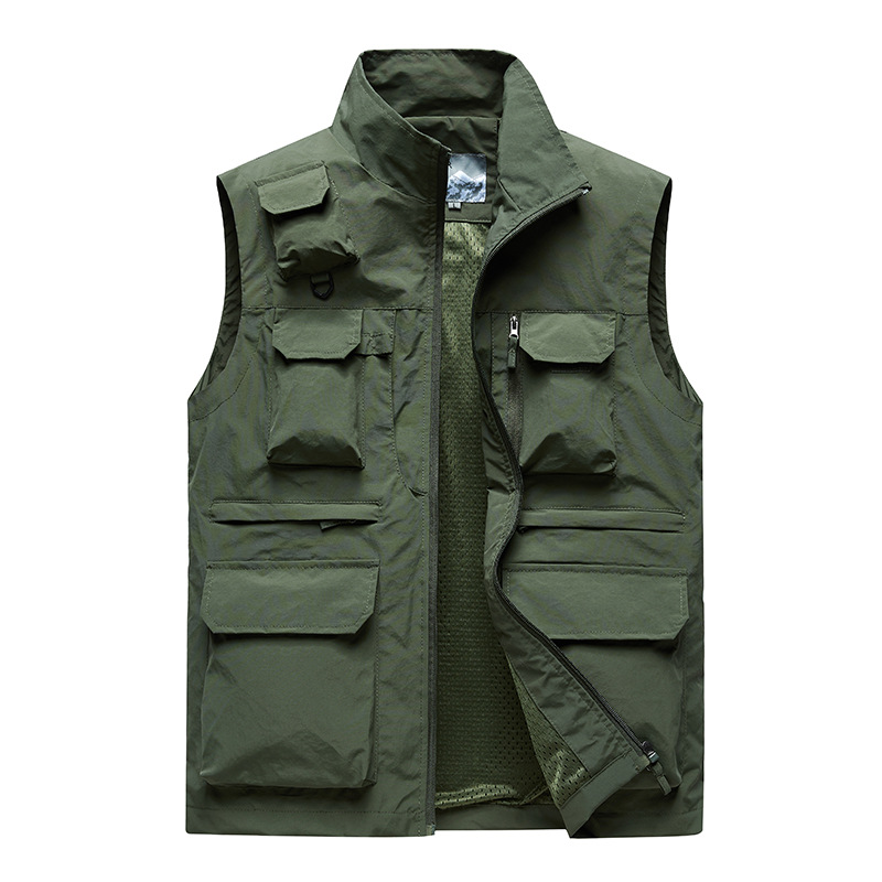 Muchos bolsillos al aire libre herramientas de fotografía de hombro abrazadera de caballo para hombres chaleco de pesca casual chaleco multifuncional personalizado