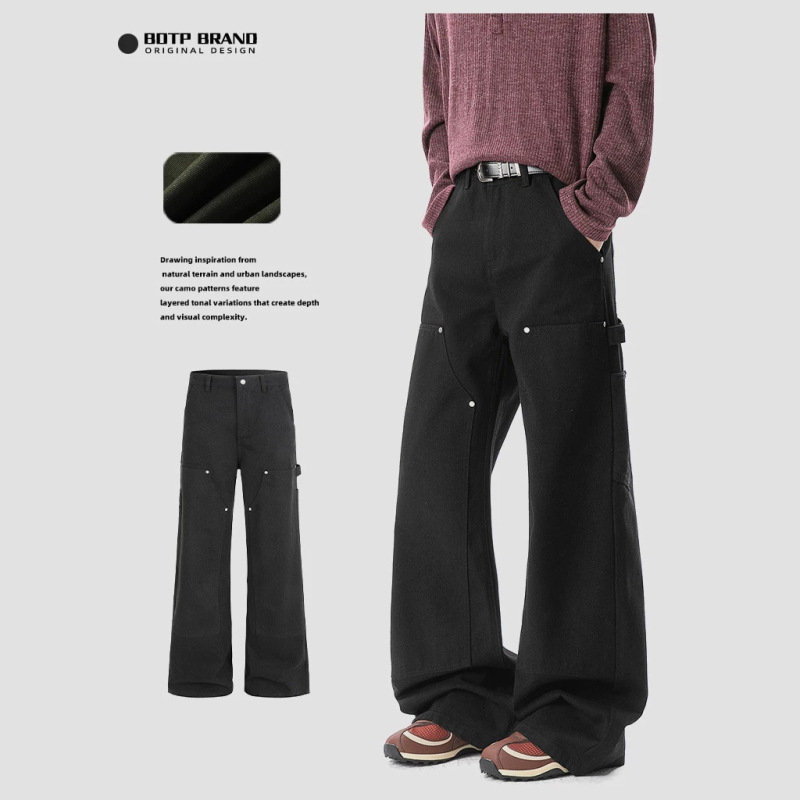 # BDTP Men's Clothing # High street loose straight-leg men's jeans for spring and autumn # BDTP Men's Clothing # High street loose straight-leg men's jeans for spring and autumn