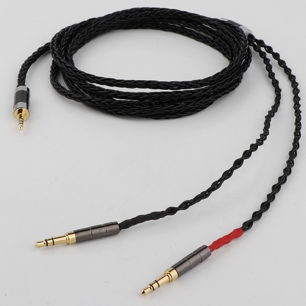 Preffair 8芯 HiFi镀银线编制2.5mm转双3.5mm升级耳机平衡线线