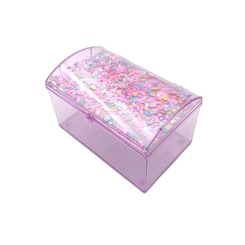 Children's Handmade DIY Educational Toy Box Cream Tape Mirror Transparent Rectangle Plastic Jewelry Storage Treasure Box