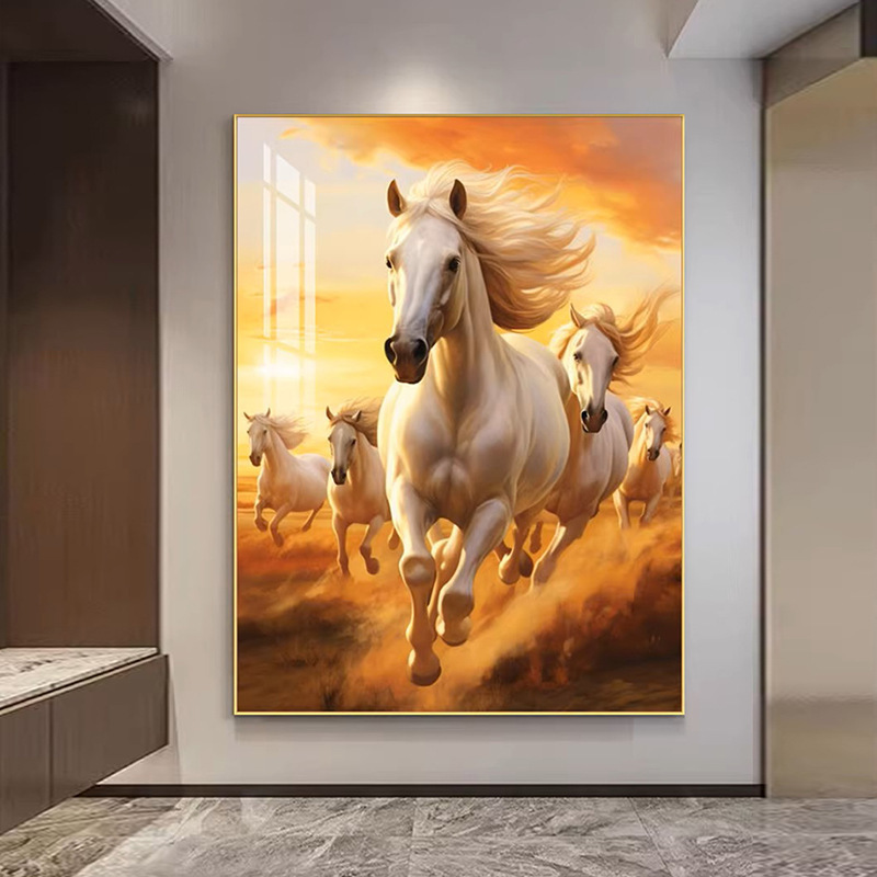 跨境专供大尺寸经典时尚LED灯挂画客厅餐厅酒店艺术高清晶瓷挂画|undefined