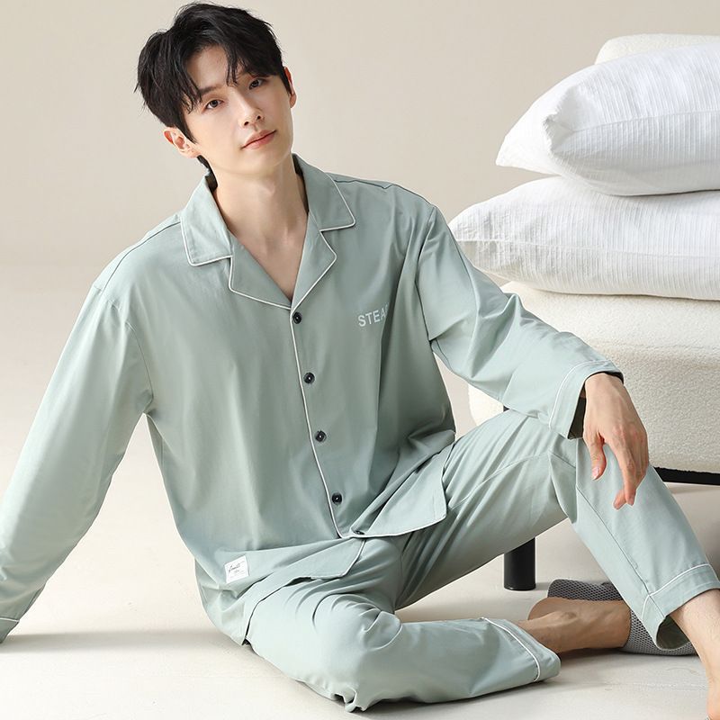 Gran tamaño para hombres 2024 nuevo pijama de algodón primavera y otoño se puede usar ropa de casa otoño y invierno hombre conjunto