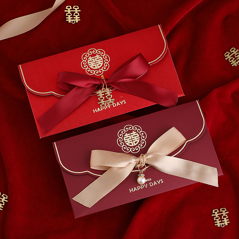 Wedding Red Envelope with Double Happiness Character 2024 New Model Wedding-Specific Creative Ten Thousand Red Envelope Bag Universal Fortune-Giving Seal