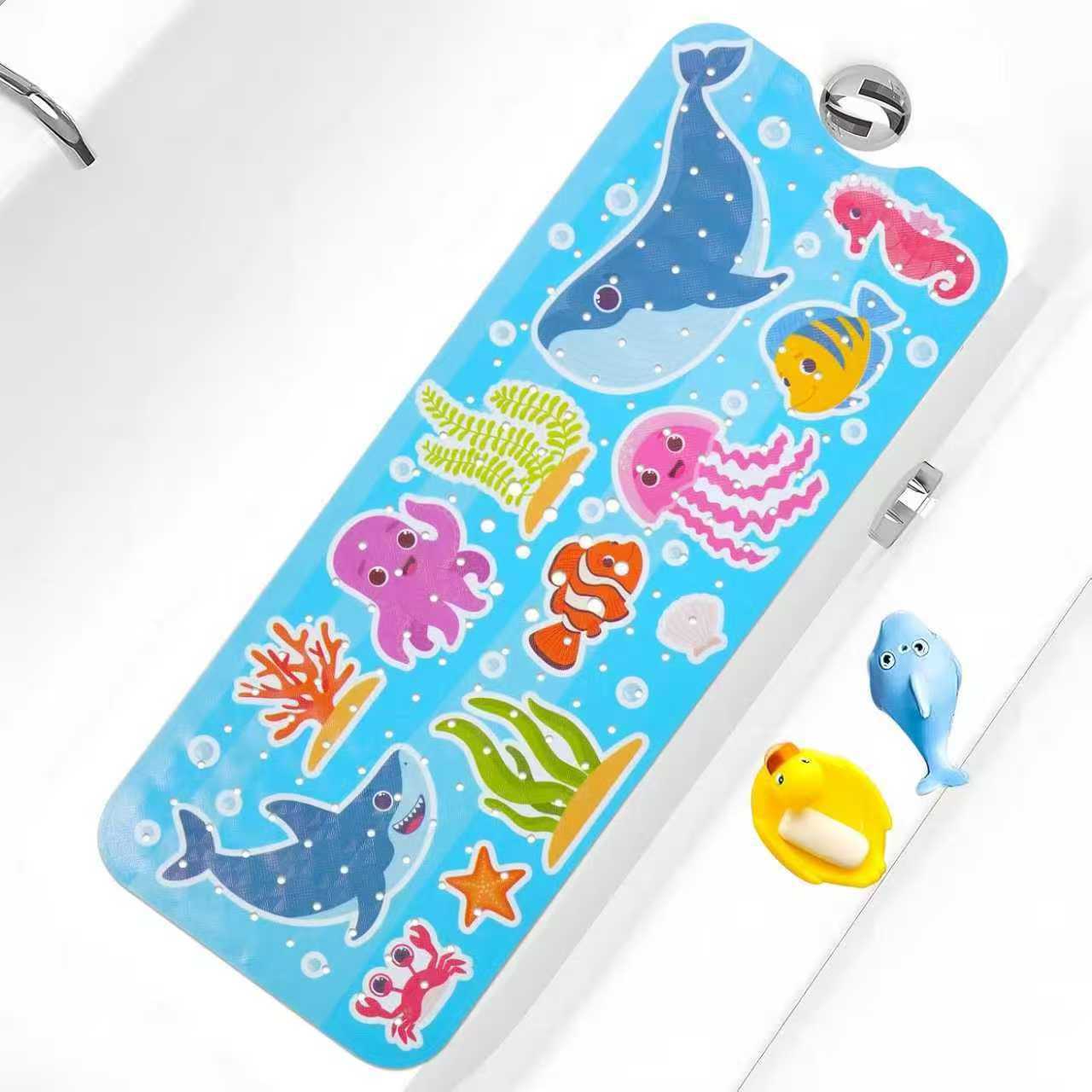 Alfombrilla antideslizante para baño con diseño de océano de dibujos animados para niños de Amazon, alfombrilla antideslizante para piscina, baño, alfombrilla antideslizante