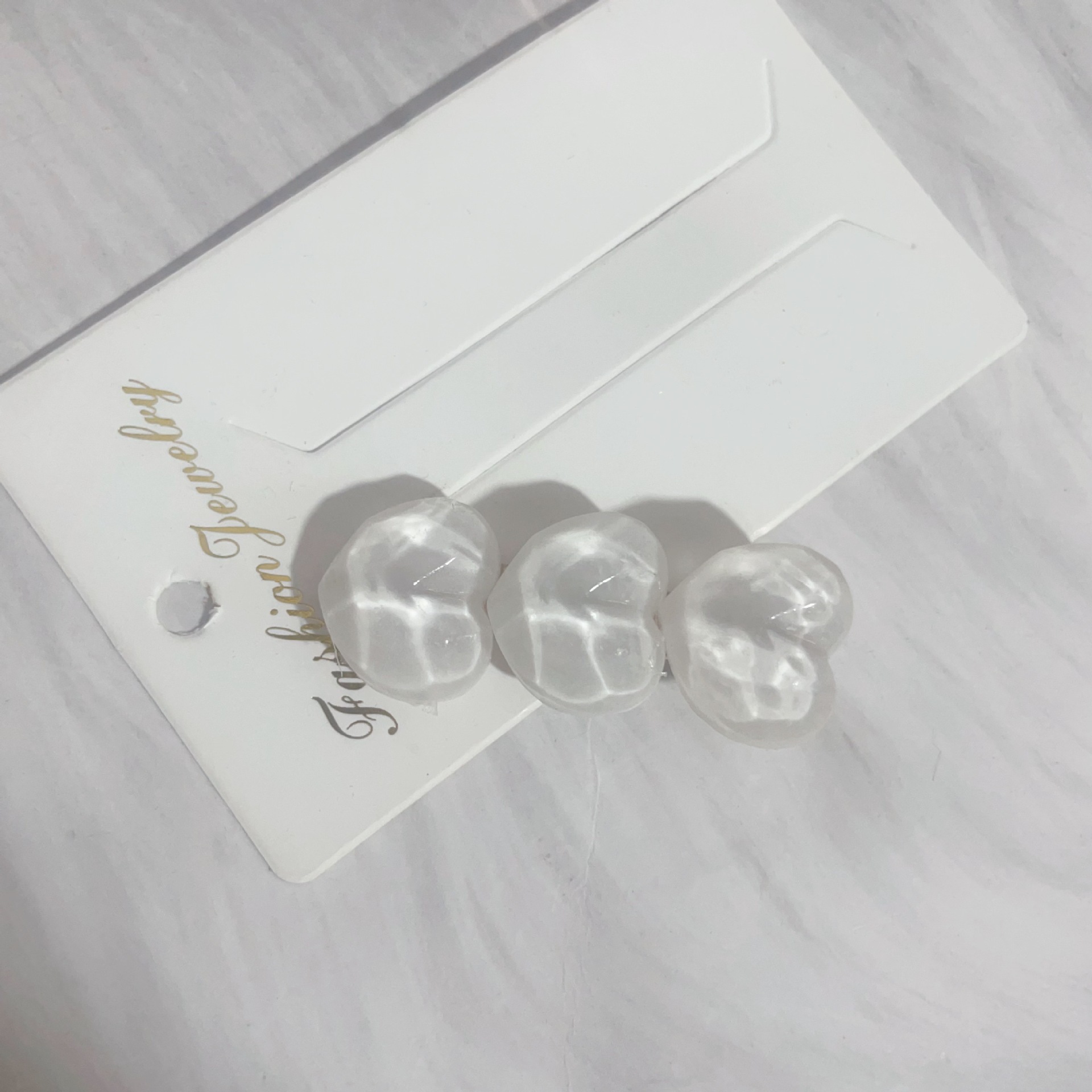 오프화이트 투명 러브 머리핀 3개