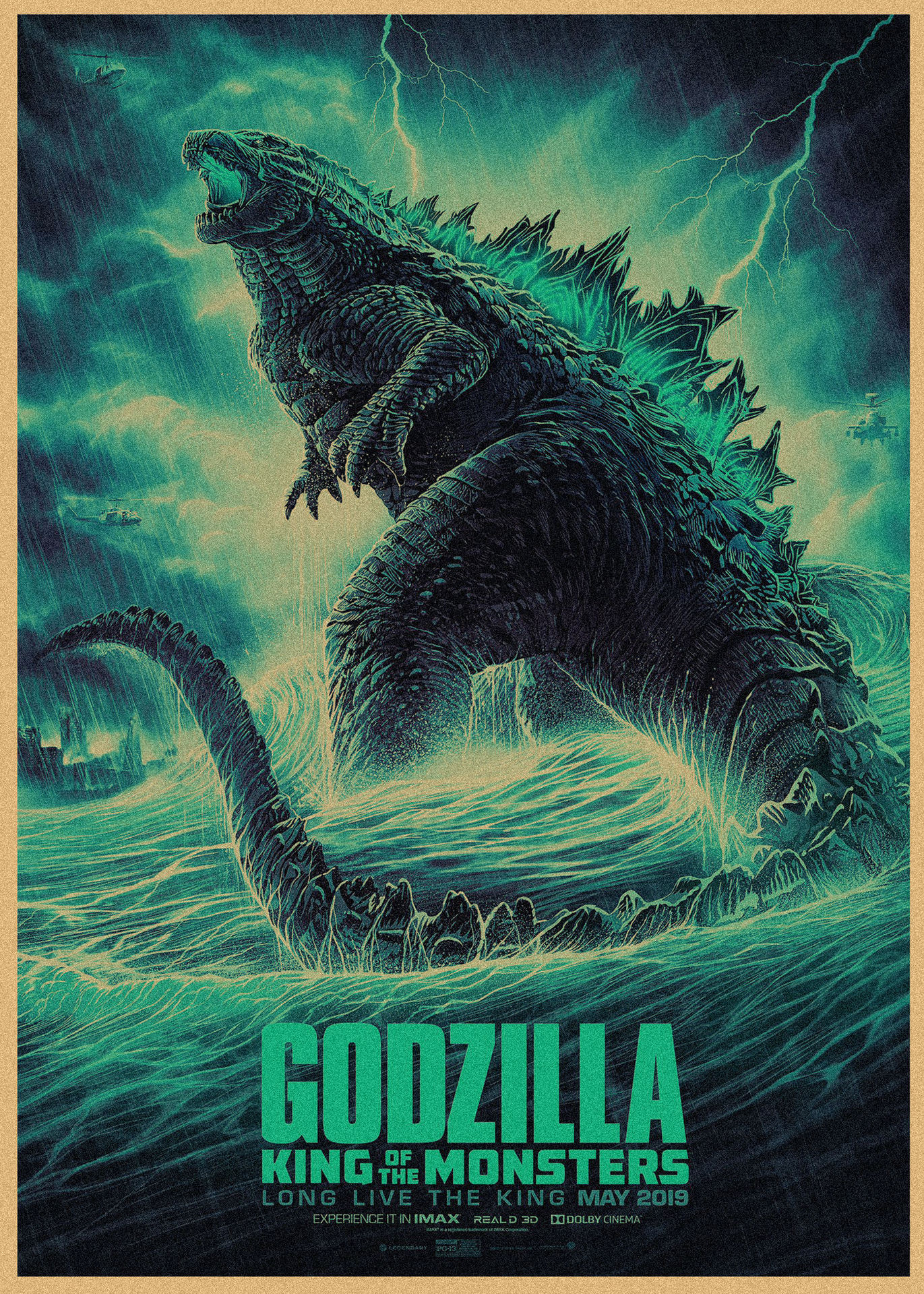 Godzilla película Godzilla póster retro kraft decoración mural mural 258