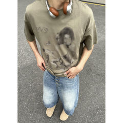 MADEEXTREME夏記憶喪失蝶プリント半袖男服涼感速乾性日焼け止めソロナtee