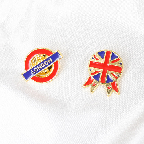 British flag brooch personalized creative building jewelry dripping oil cartoon Big Ben phone booth badge accessories