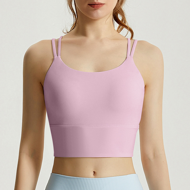 [personalizada] chaleco deportivo integral fijo antichoque seco rápido hermoso cinturón de hombro delgado ropa interior deportiva mujer