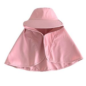 子供 日焼け止め帽子 超大つばマント付き 首元保護 UV カット 