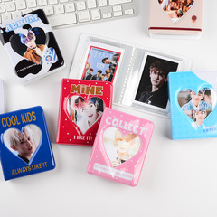 Wholesale supply of INS cow embossed small heart-shaped 3-inch mini photo album insert PP photo album business card album