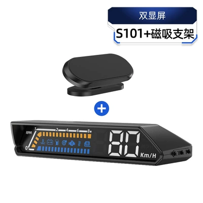 Oil Temperature Monitoring Dual Display – Vehicle HUD - s101-premium-magnetic-stand-obd