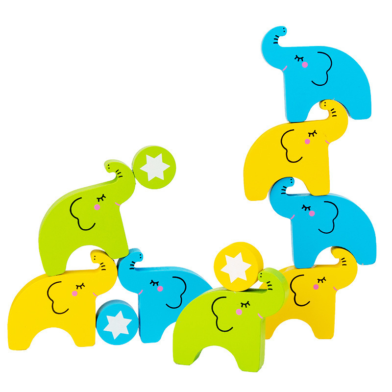 Elefante equilibrio laminado juguetes de bloques de construcción juguetes experimentales científicos juguetes de puzzle para niños ejercicios de equilibrio juguetes de madera
