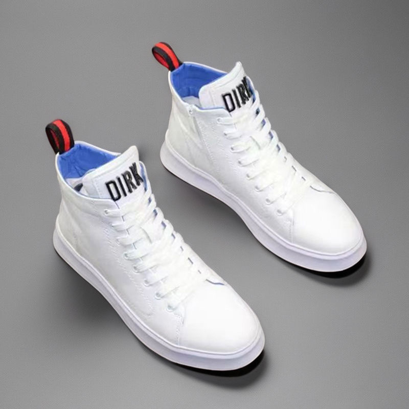 潮牌男板鞋时尚百搭鞋子韩版高帮鞋休闲2024新款发型师增高中帮