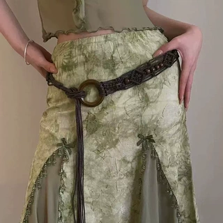 编织腰带女款百搭连衣裙收腰显瘦民族风打结腰绳韩版个性腰带配饰