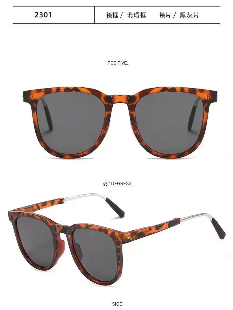 新款sunglasses折叠太阳镜便携焦下帽子款遮阳墨镜气垫盒偏光眼镜详情7