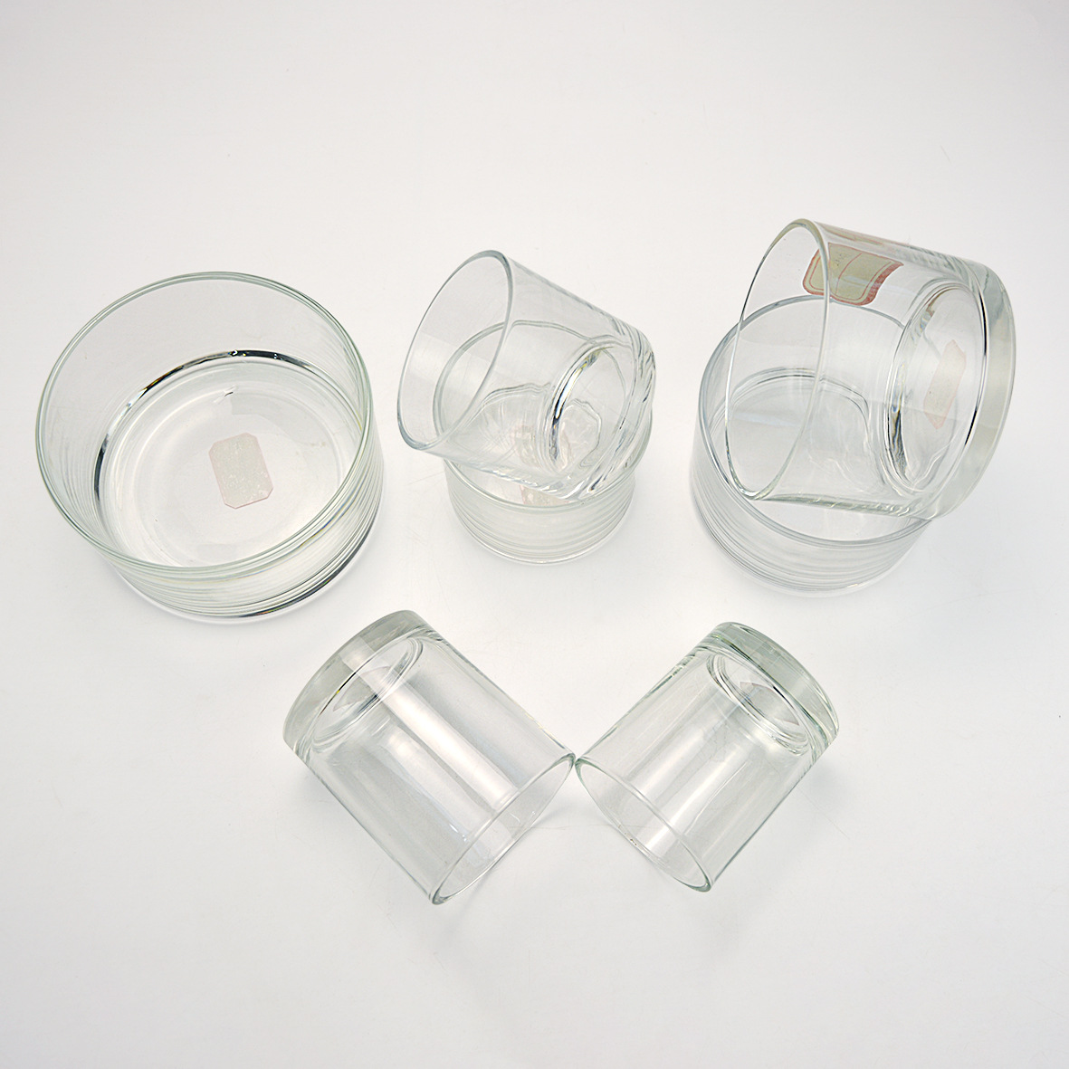 Glass Candle Holder Transparent Glass Candle Cup Home Aromatherapy Candle Ornament Round Glass Bottle Vessel Hydroponic Pot