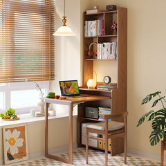 Solid wood bookshelf and desk set, home bookshelf, folding desk, writing desk, computer desk, study desk