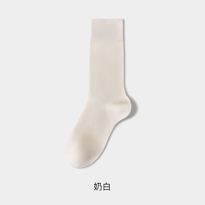 白色袜子女款中筒袜纯棉防臭月子袜春秋款长筒无骨堆堆袜春夏长袜|undefined
